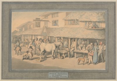 Bodmin Cornwall - Franse gevangenen op erewoord door Thomas Rowlandson